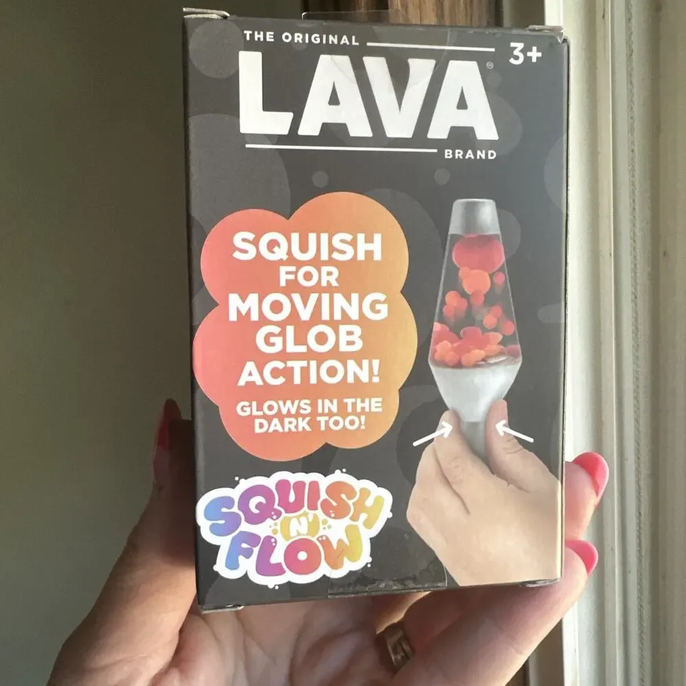 SCHYLLING Lava Squish & Flow Glow in The Dark Clear. Original Lava Lamp